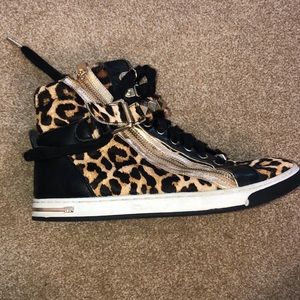 Black/ cheetah Michael Kors high top sneakers